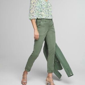 WHBM Outlet Mid-Rise Green Utility Pants